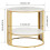 Marble Top Side Table Gold: 2 Tier Round Shape Small Coffee Table 3