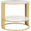 Marble Top Side Table Gold: 2 Tier Round Shape Small Coffee Table 8