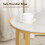 Marble Top Side Table Gold: 2 Tier Round Shape Small Coffee Table 5