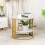 Marble Top Side Table Gold: 2 Tier Round Shape Small Coffee Table 2