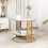 Marble Top Side Table Gold: 2 Tier Round Shape Small Coffee Table 4