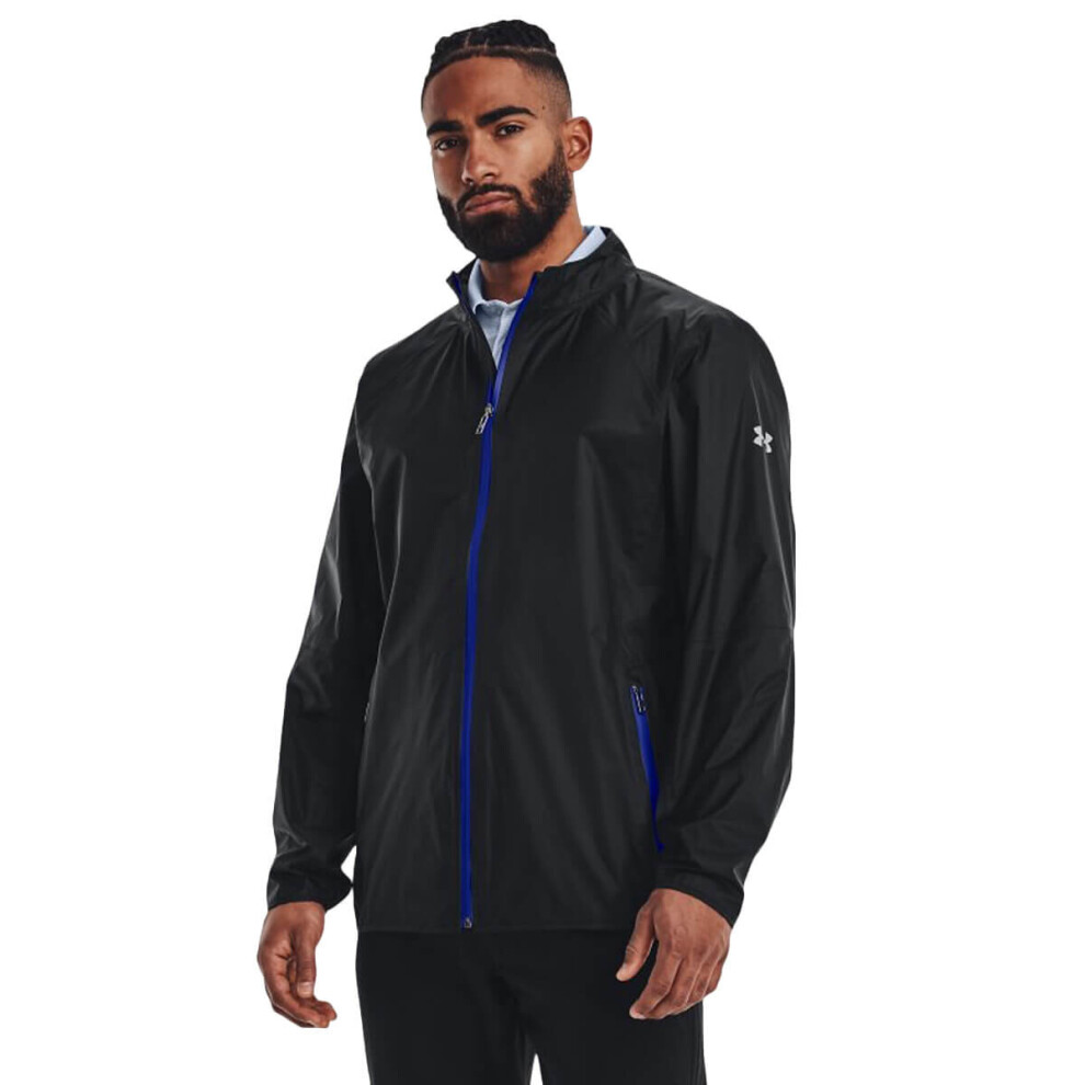 (L, Black) Under Armour Mens UA Stormproof Repel Waterproof Windproof Golf Jacket