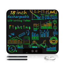 (18 Colors Black) 18 23 Inch Rechargeable LCD Drawing Tablet Children's Toy Painting Tools Electronics Writing Board Kids' Gifts Educational Toys