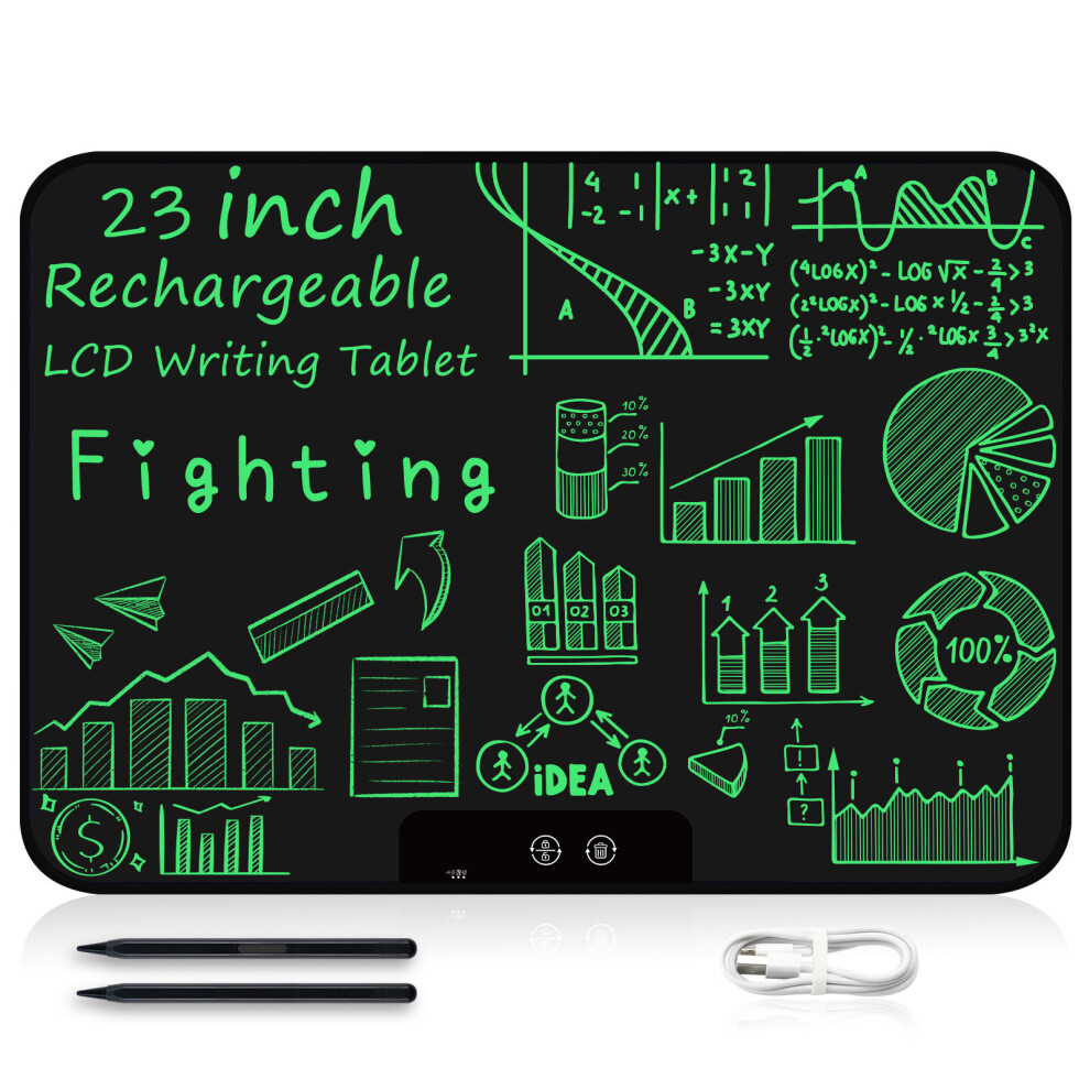 (23 Single Black) 18 23 Inch Rechargeable LCD Drawing Tablet Children's Toy Painting Tools Electronics Writing Board Kids' Gifts Educational Toys