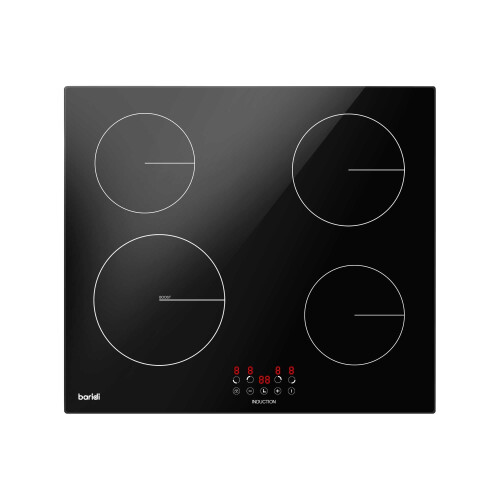 Dellonda 60cm 4 Zone Induction Hob, Boost Function, 9 Power Levels, Touch Control, Timer, 6800W - DH176