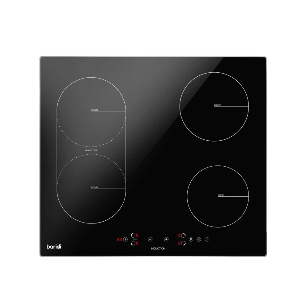 60cm Bridge Zone Induction Hob, 4 Zones, Boost Function, 9 Power Settings, 2800W - DH178