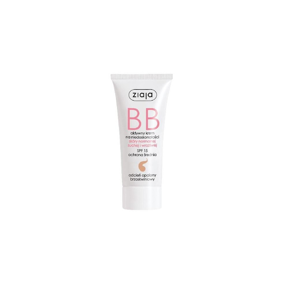 Ziaja Bb Active Cream For Imperfections Tanned Peach Shade - 50Ml