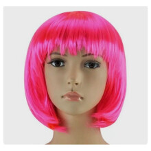 RACE FOR LIFE PINK BOB STYLE WIG. CANCER RESEARCH ONE SIZE, POLYESTER