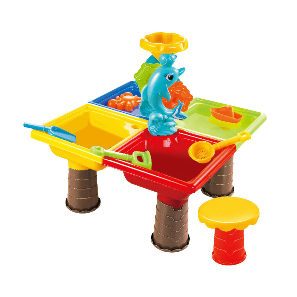 (C) Sand Water Table Outdoor Garden Sandbox Set Play Sand Table Toddler Kids Outdoor Play Summer Beach Toys Children's Gifts