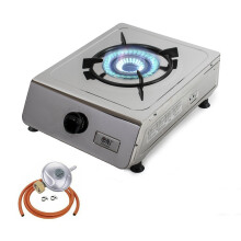(Gas Regulator Type: Butane Screw-on) Portable Indoor Gas Stove 1 Burner Stainless Steel NJ-100SD