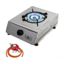 (Gas Regulator Type: Propane Screw-on) Portable Indoor Gas Stove 1 Burner Stainless Steel NJ-100SD