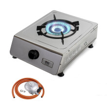 (Gas Regulator Type: Butane Clip-on 21mm) Portable Indoor Gas Stove 1 Burner Stainless Steel NJ-100SD