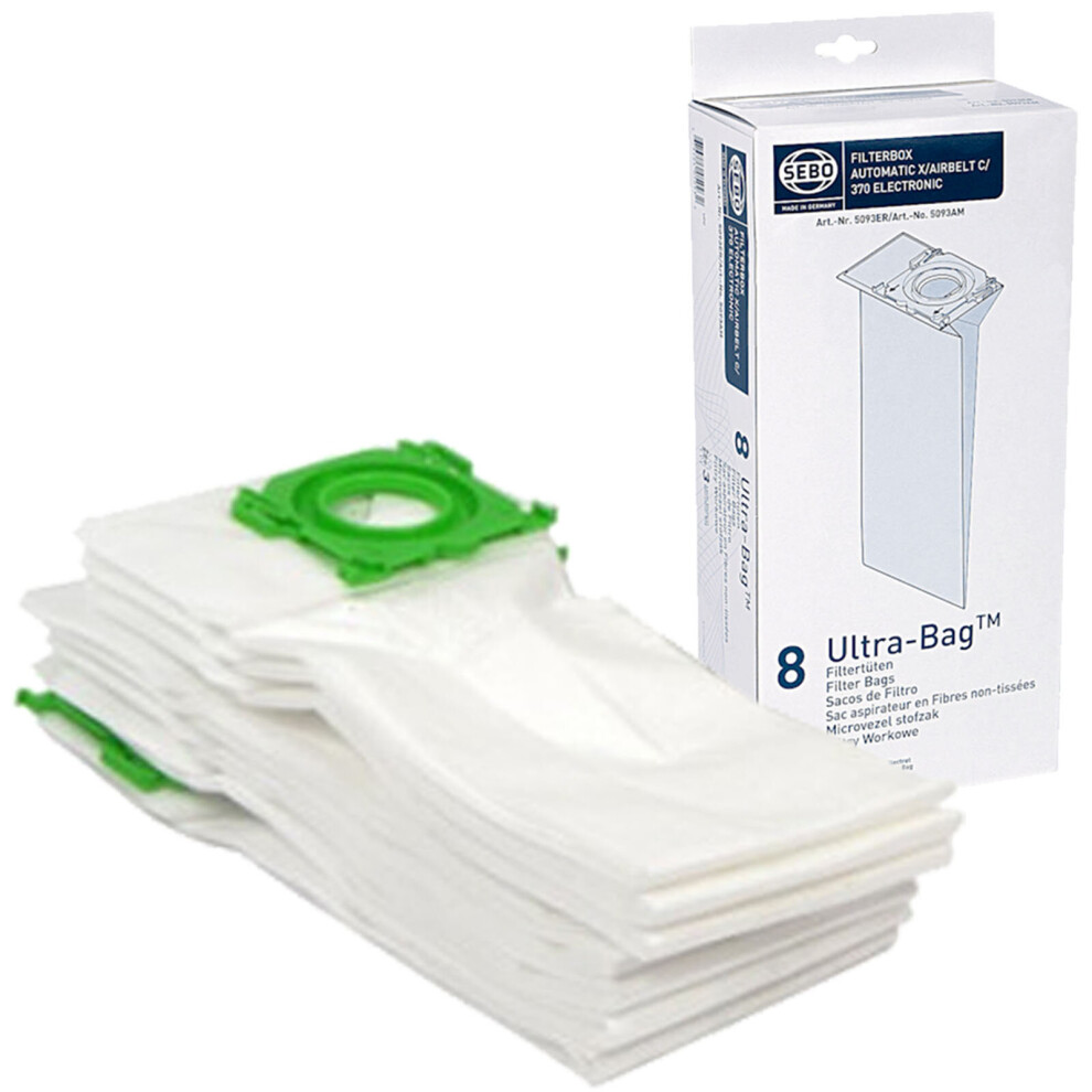 Sebo Vacuum Cleaner Ultra Dust Bags 5093ER - Automatic X Airbelt C Pack of 8