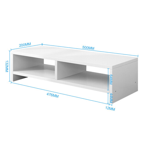 Computer Desktop Monitor Stand Laptop TV Display Screen Riser Shelf White 1