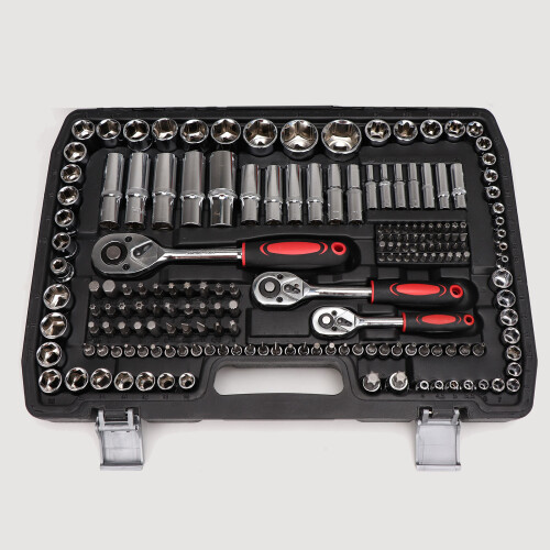 Professional 216PCS Ratchet Spanner Socket Set 1/2" 1/4" 3/8" Tool Kit 2