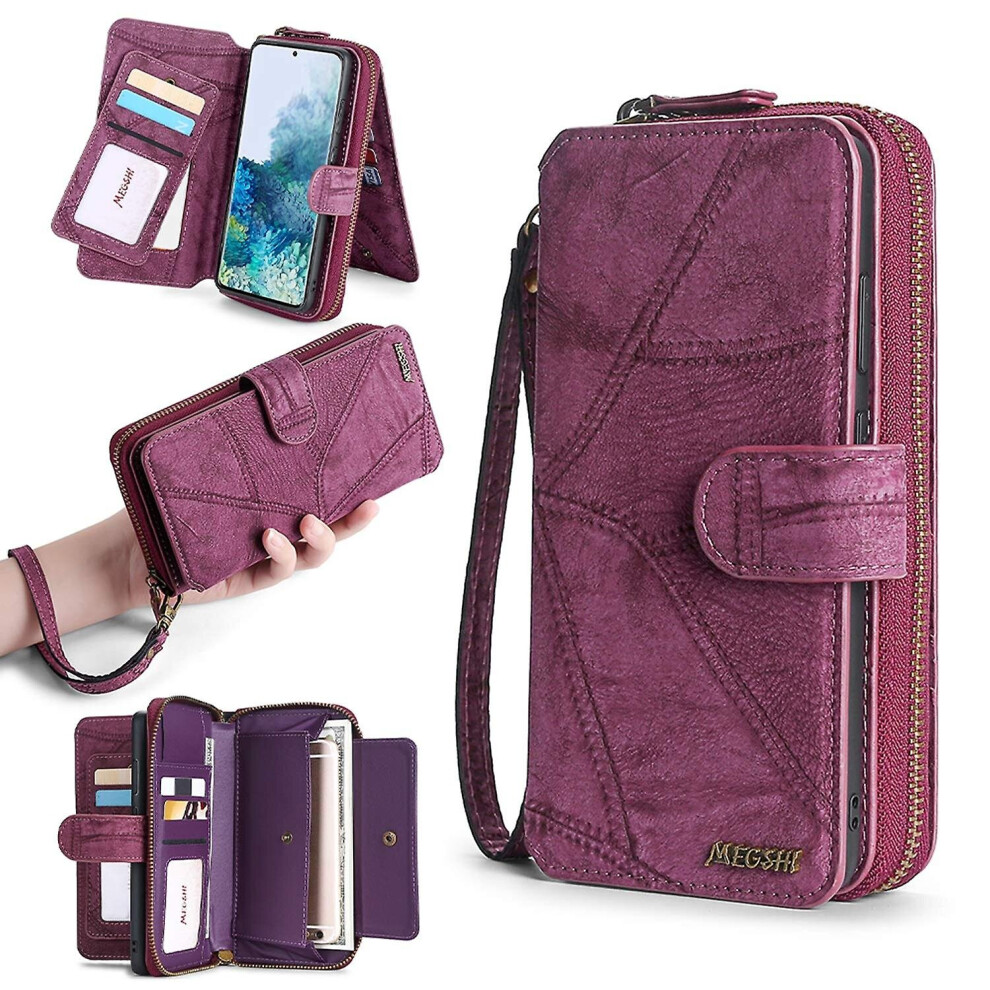 (Wine Red, For Iphone13promax) Magnetic Leather Wallet Case Multifunction Phone Protective Case For Iphone Not,Specified 768611136982