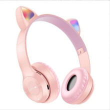 (pink) Headphones Wireless Cat Ear  Bluetooth Headset LED Lights Earphone For Kids，girl Gift，women's day gift