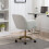 (White) Adjustable Height Swivel Home Office Chair 3