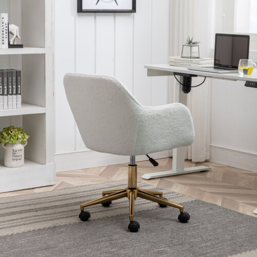 (White) Adjustable Height Swivel Home Office Chair 2