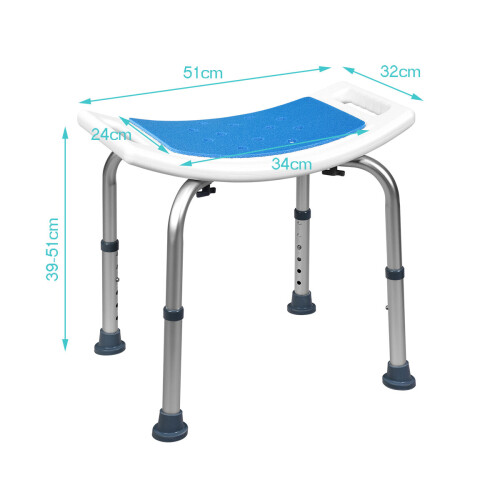 Costway Adjustable Lightweight Shower Bench Shower Stool Bathtub Stool Seat 2