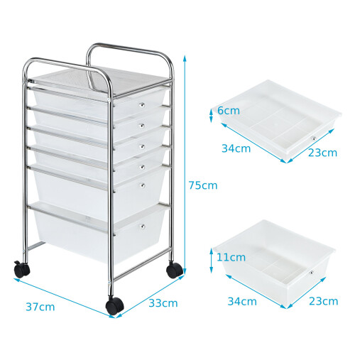 Costway Multipurpose Mobile Rolling Utility Storage Drawer Organizers Cart 1
