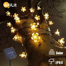 50LED Solar Garlands Light Peach Flower Solar Lamp Power LED String Fairy Lights 6V Garden Christmas Decor For Outdoor