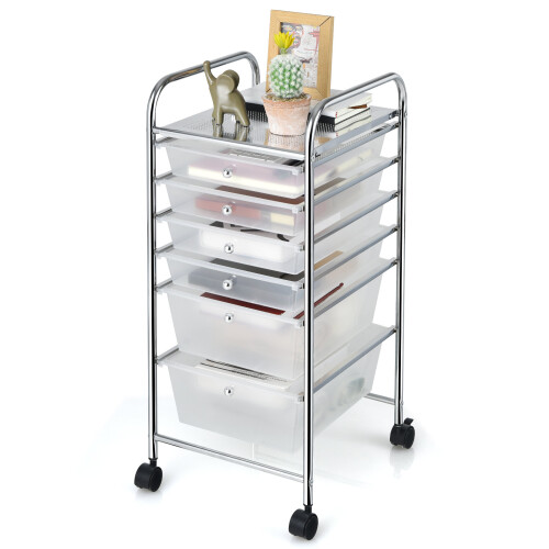 Costway Multipurpose Mobile Rolling Utility Storage Drawer Organizers Cart
