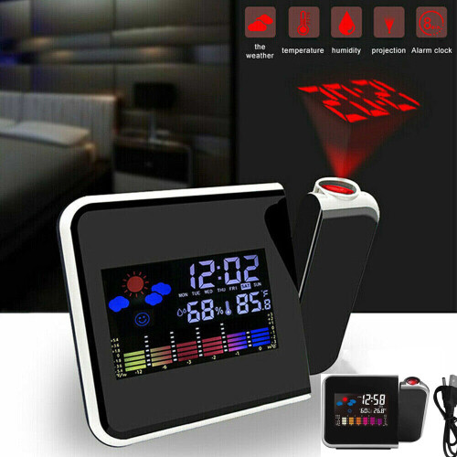 Smart Alarm Clock Digital LED Temperature Time Projector LCD Display