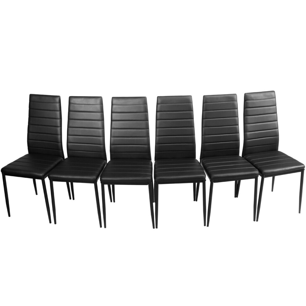 Set of 6 Dining Chairs PVC Leather Dining Side Chairs Home Furniture