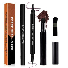 (Dark Brown) Beard Pencil Filler Long Lasting Facial Hair Filling Pen With Double Ended