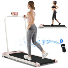 (Pink) Folding Treadmill Portable Walking Running Machine