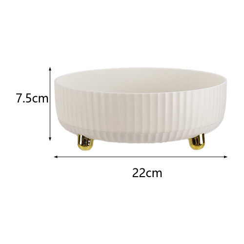 Living And Home (Pearl White) Rotating Round Spice Storage Rack Tray Turntable Kitchen Organizer 1