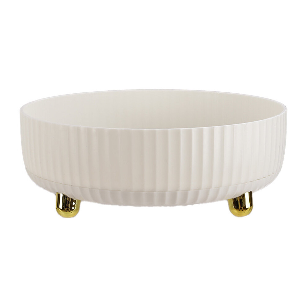 Living And Home (Pearl ) Rotating Round Spice Storage Rack Tray Turntable Kitchen Organizer White