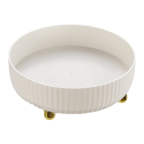 Living And Home (Pearl White) Rotating Round Spice Storage Rack Tray Turntable Kitchen Organizer 2