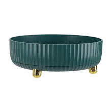 (Malachite green) Rotating Round Spice Storage Rack Tray Turntable Kitchen Organizer