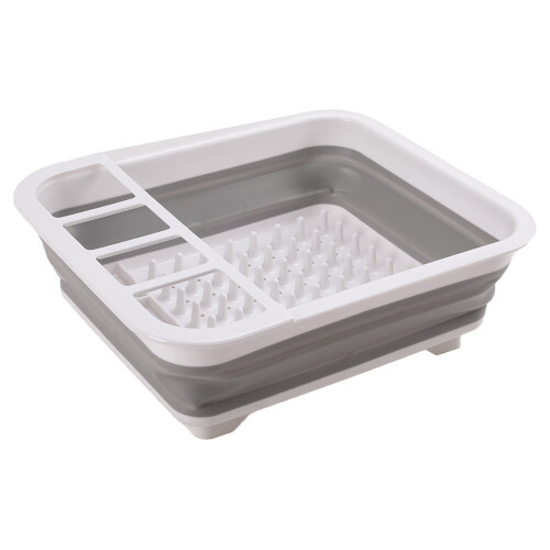 Living And Home Plastic Collapsible Dish Rack Drainer Kitchen Storage