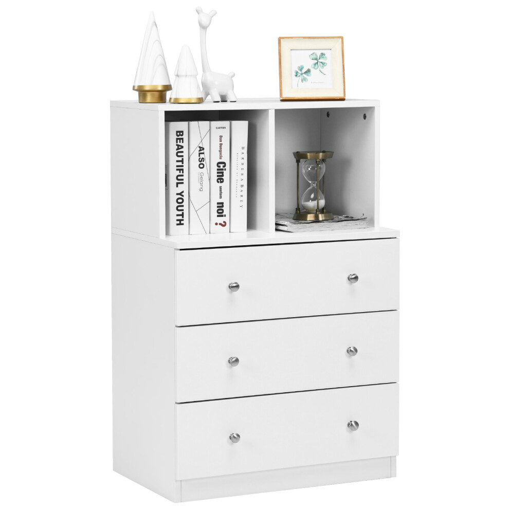3 Drawers  with 2 Cubbies Chest Dresser Organizer Storage Dresser