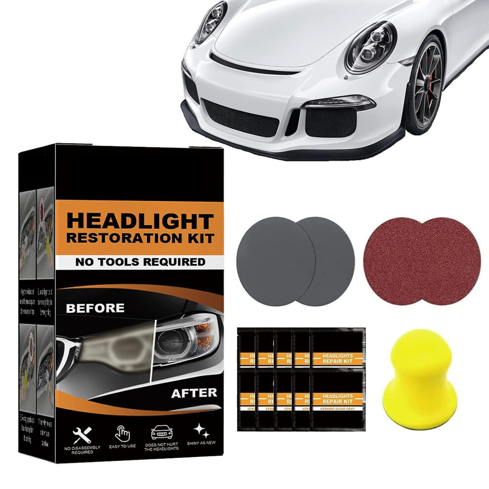 Headlight Restoration Kit Car Headlight Lens Cleaner Diy Polishing Tool 768611137910