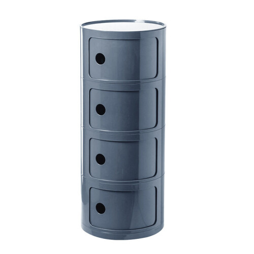 Living And Home (Grey) Cylindrical Multi-Tiered Plastic Storage Drawer Unit 2