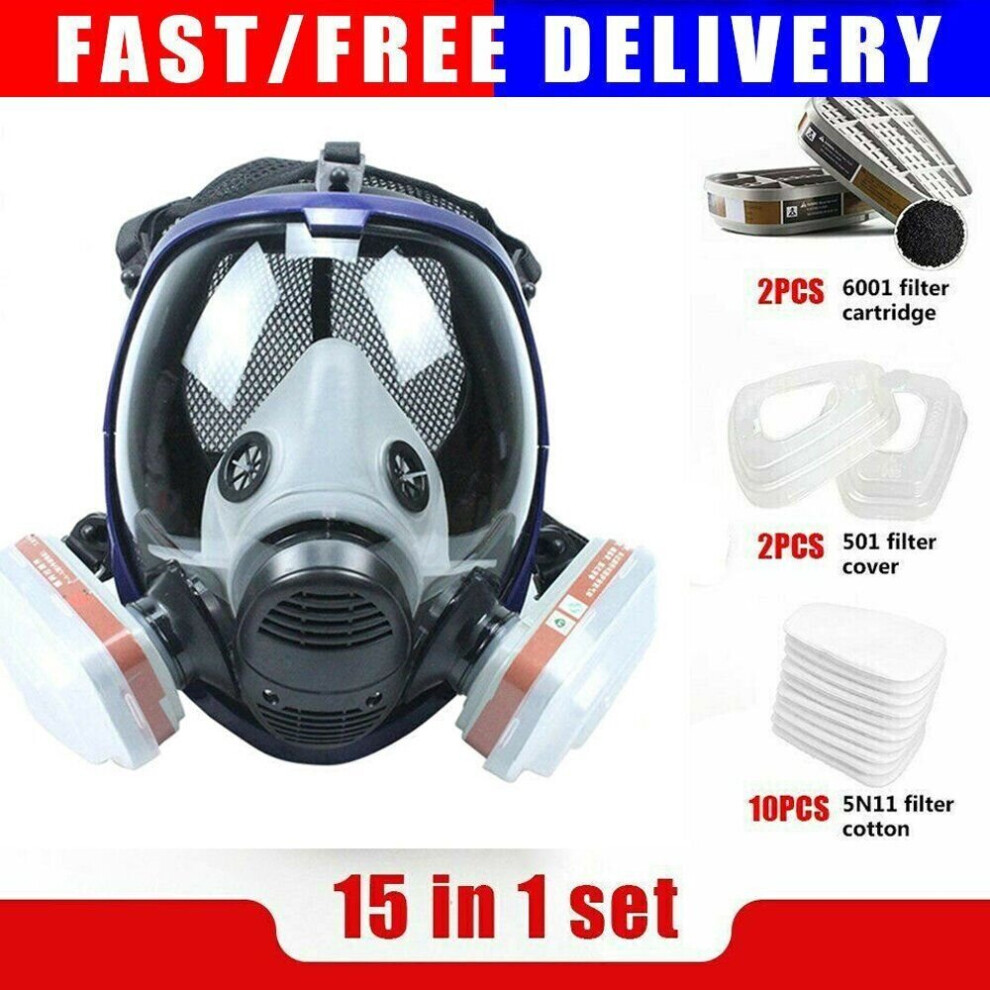 Protezione Polvere Particelle Maschera Respiratoria Integrale AYYBF Con Filtri - 13 In 1 Per Verniciatura, Saldatura E Lavori Con Polveri | Silicone Morbido Maschera Riutilizzabile 6800