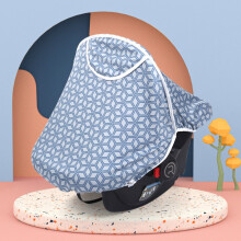 (Blue Plaid) Infant Car Seat Weather Shield Universal Children Car Seat Rain Cover For Outdoor
