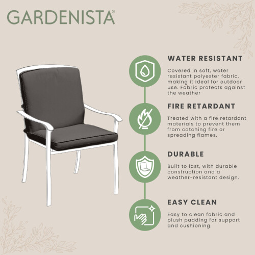 (Black) Gardenista Garden Replacement Cushion Homebase Lucca Metal