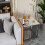 Marble Top Side Table Black: 2 Tier Square End Tables 40 x 45cm 4