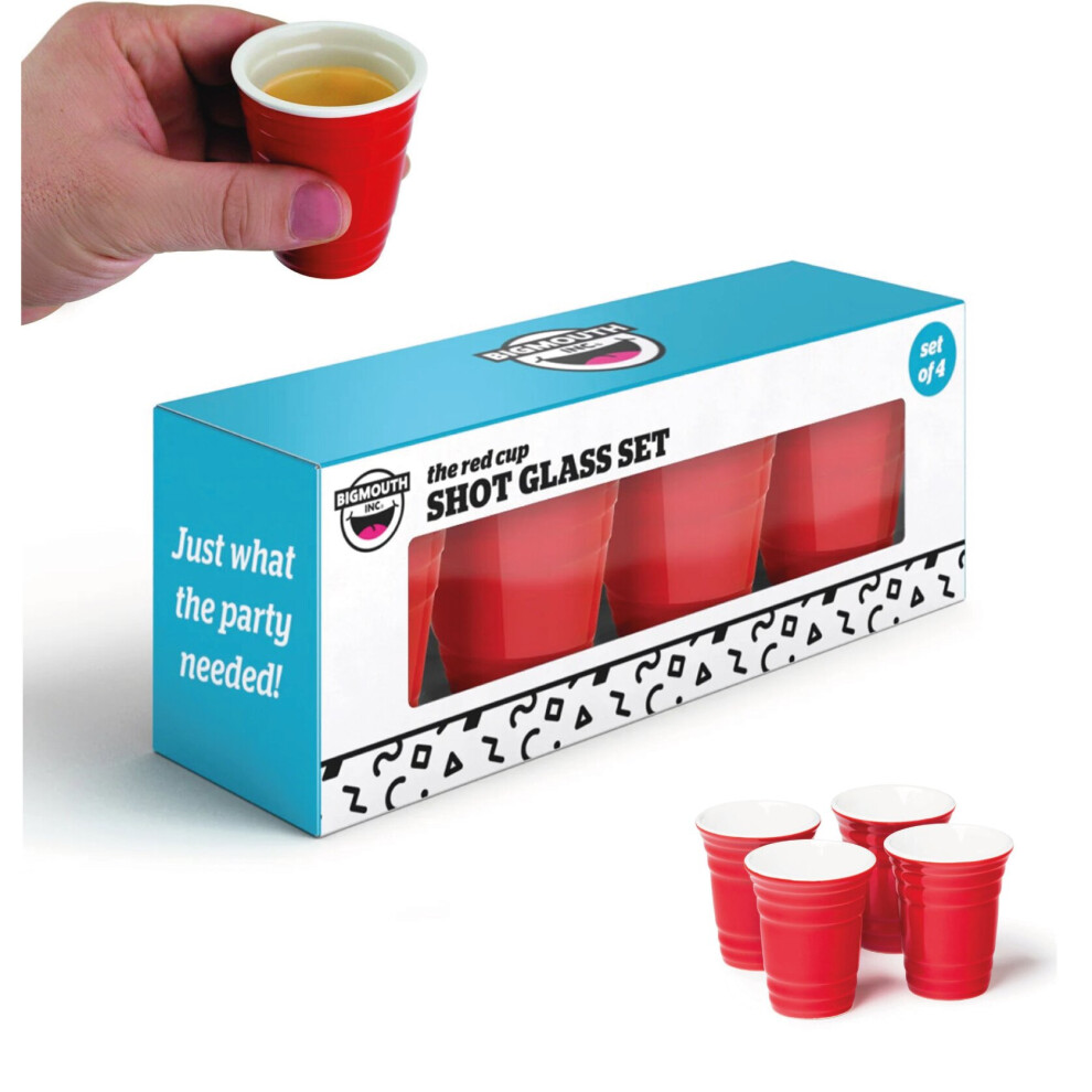 MINI RED SOLO CUP SHOT GLASSES SET - 4 PACK BIGMOUTH