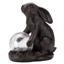 Solar Garden Ornament Hare Muse with Light Up Colour Changing LED Ball Animal