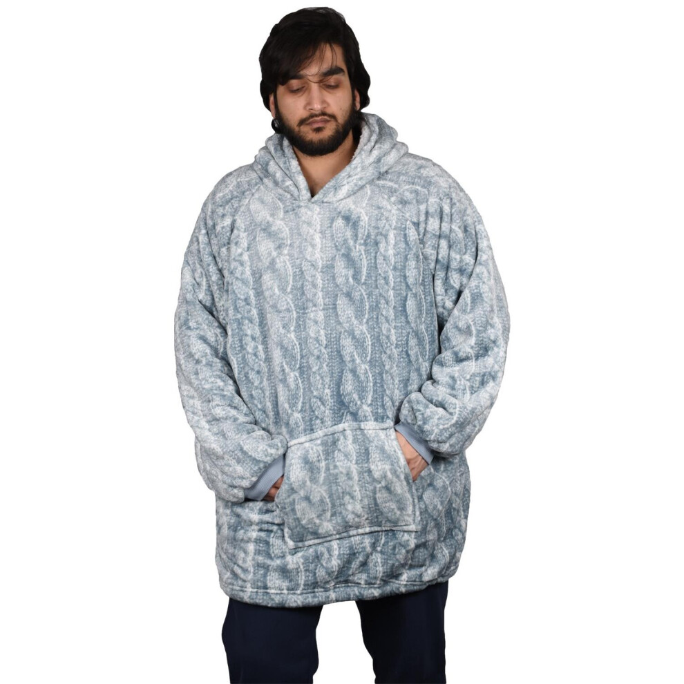 (Knitted - Heavy) Unisex Blanket Hoodie Sherpa Fleece Ultra Plush