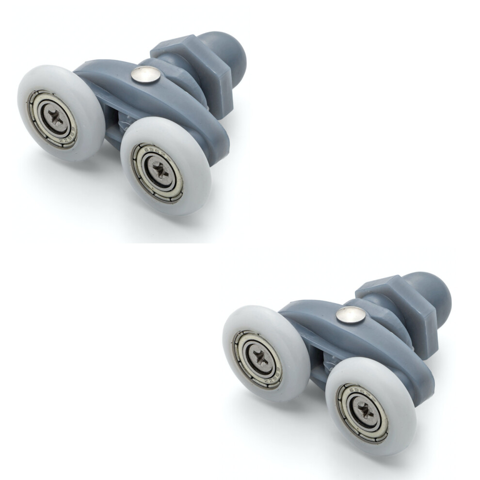 (25Mm) 2 X Twin Shower Door Rollers/Runners/Wheels 20Mm, 22Mm, 23Mm, 25Mm Wheel Diameter L006 5060363616206