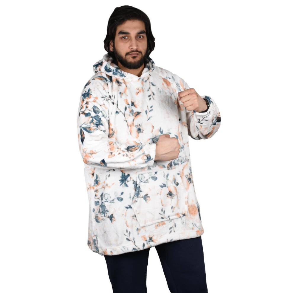 (Big Flower - Thin) Unisex Blanket Hoodie Sherpa Fleece Ultra Plush