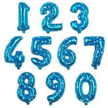 (Blue, Number 5) 16" Letters Numbers Foil Balloons Air Filled Self Inflating Decorations