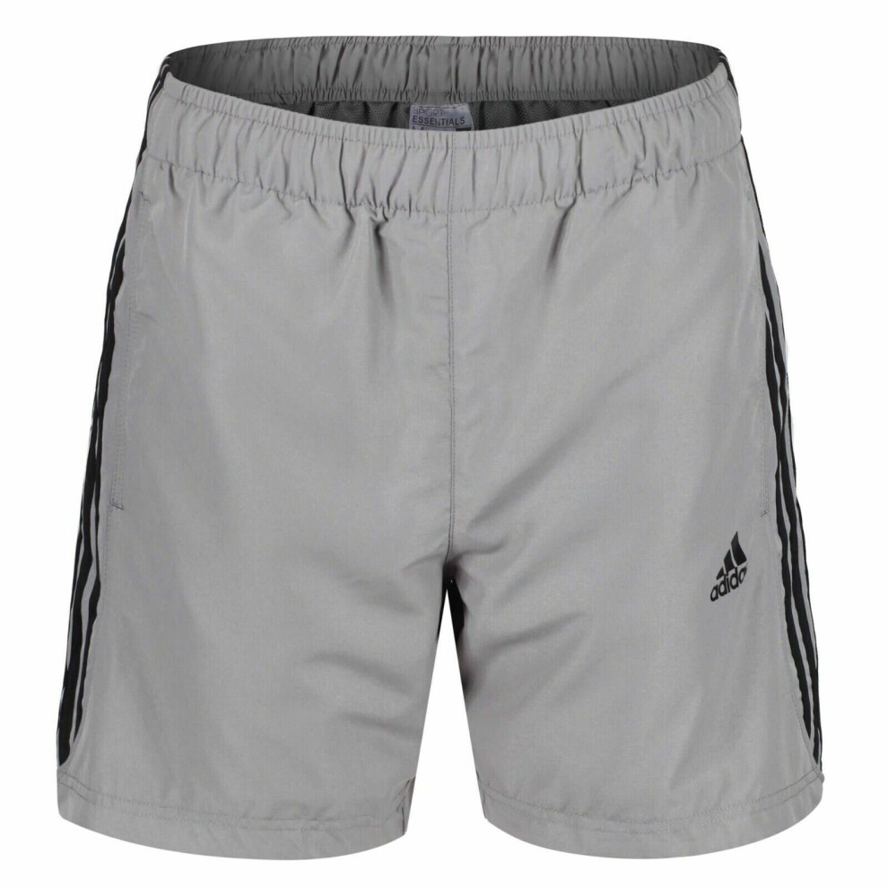 (2XL) Men's Adidas Chelsea Short Grey/Black 3 Stripe